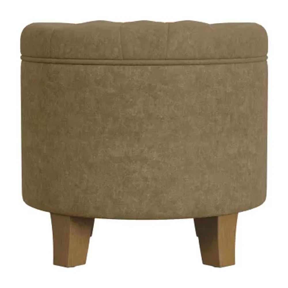 Homepop Storage Upholstered Ottoman