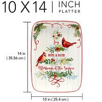 Certified International Winter Greens Serving Platter