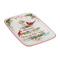 Certified International Winter Greens Serving Platter