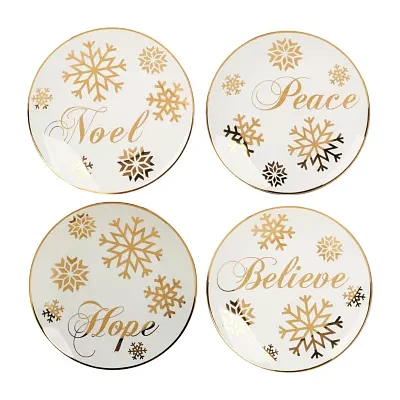 Certified International Christmas Glitter 4-pc. Porcelain Salad Plate