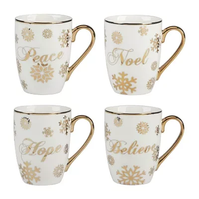 Certified International Christmas Glitter 4-pc. Porcelain Coffee Mug  Set