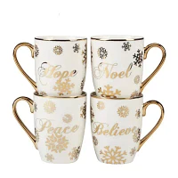 Certified International Christmas Glitter 4-pc. Porcelain Coffee Mug  Set