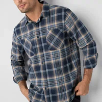 Frye and Co. Mens Regular Fit Long Sleeve Plaid Button-Down Shirt