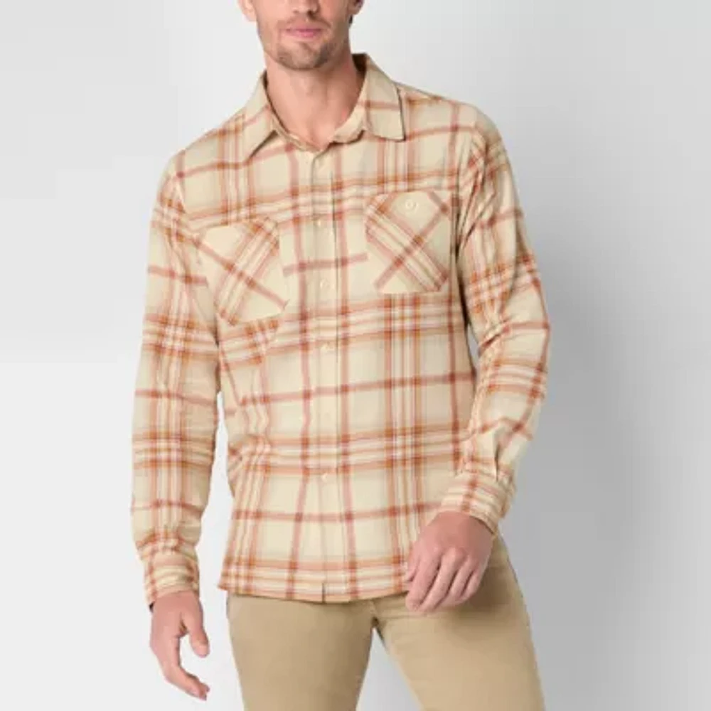 Frye and Co. Mens Regular Fit Long Sleeve Plaid Button-Down Shirt