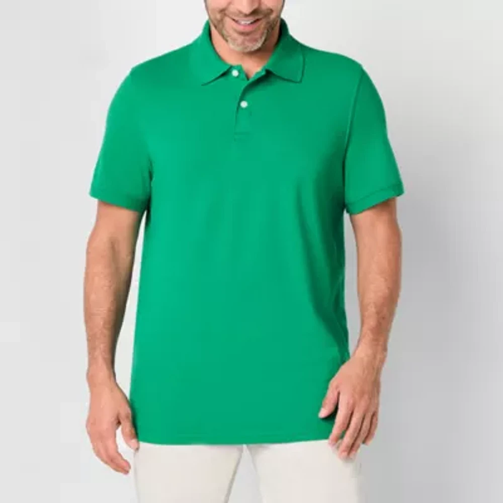 St. John's Bay Premium Stretch Mens Classic Fit Short Sleeve Polo Shirt