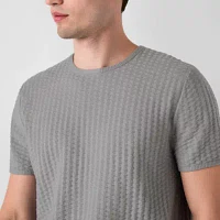 J. Ferrar Mens Crew Neck Short Sleeve Pullover Sweater