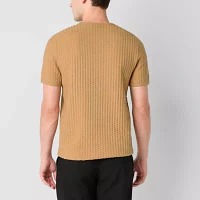 J. Ferrar Mens Crew Neck Short Sleeve Pullover Sweater