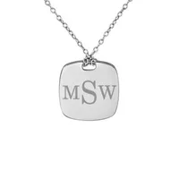 Personalized Sterling Silver 16mm Monogram Pendant Necklace