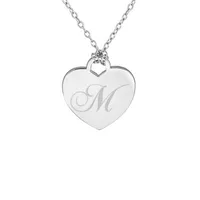 Personalized Sterling Silver Initial Heart Pendant Necklace