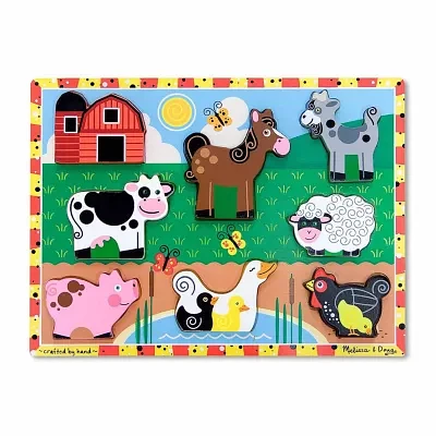 Melissa & Doug Farm Chunky Puzzle 9-pc. Non-Toxic Board Game