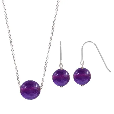 Genuine Agate Sterling Silver 2-pc. Jewelry Set