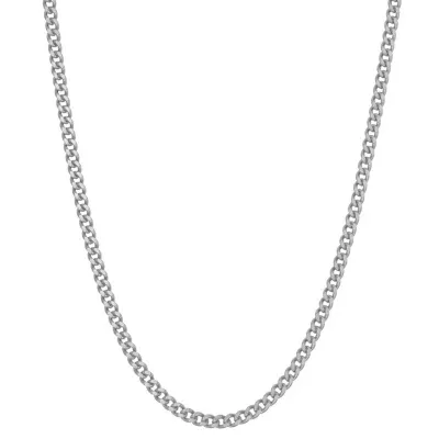 Sterling Silver 18 Inch Solid Curb Chain Necklace