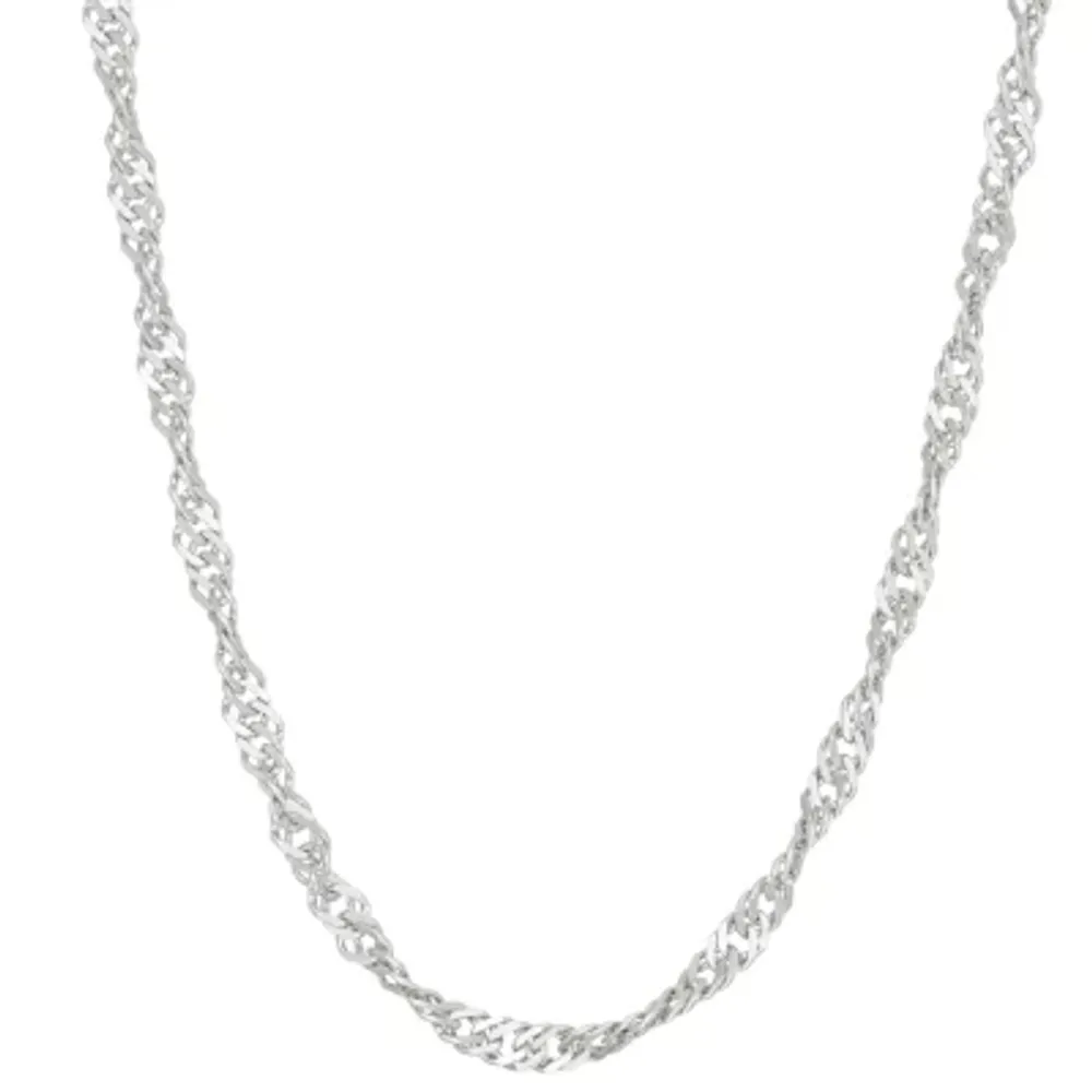 Sterling Silver Solid Link Chain Necklace