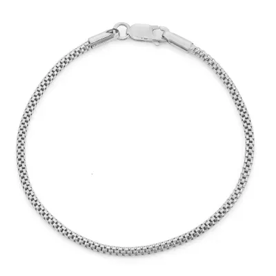 Sterling Silver Inch Solid Link Chain Bracelet