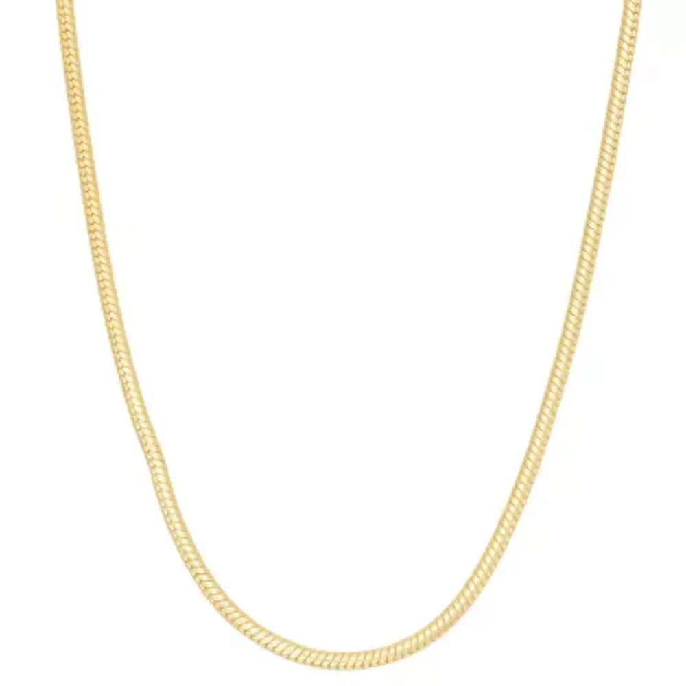 14K Gold Over Silver Solid Snake Chain Necklace