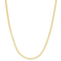 14K Gold Over Silver Solid Snake Chain Necklace