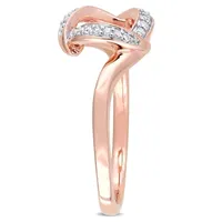 Womens 1/ CT. T.W. Natural Diamond 10K Rose Gold Cocktail Ring