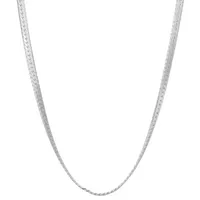 Sterling Silver Solid Herringbone Chain Necklace
