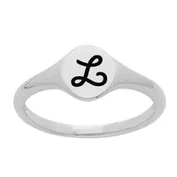 Womens Sterling Silver Signet Ring