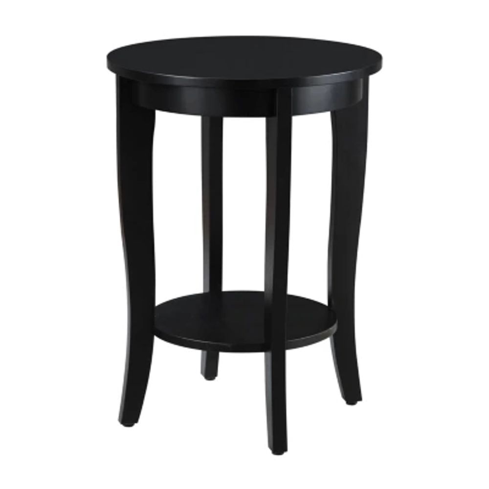 American Heritage Round End Table with Shelf