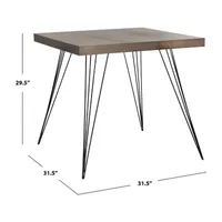 Wolcott Collection Square Wood-Top Dining Table