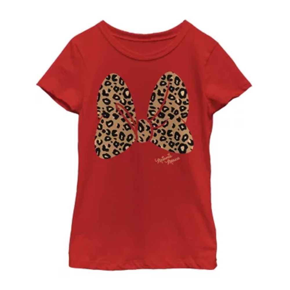 Little & Big Girls Disney Crew Neck Short Sleeve Minnie Mouse Graphic T-Shirt