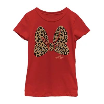 Little & Big Girls Disney Crew Neck Short Sleeve Minnie Mouse Graphic T-Shirt