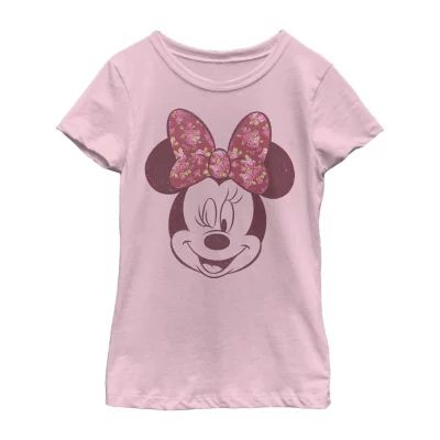 Little & Big Girls Disney Crew Neck Short Sleeve Minnie Mouse Graphic T-Shirt