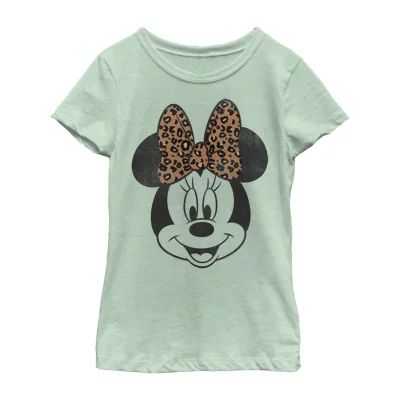 Little & Big Girls Disney Crew Neck Short Sleeve Minnie Mouse Graphic T-Shirt