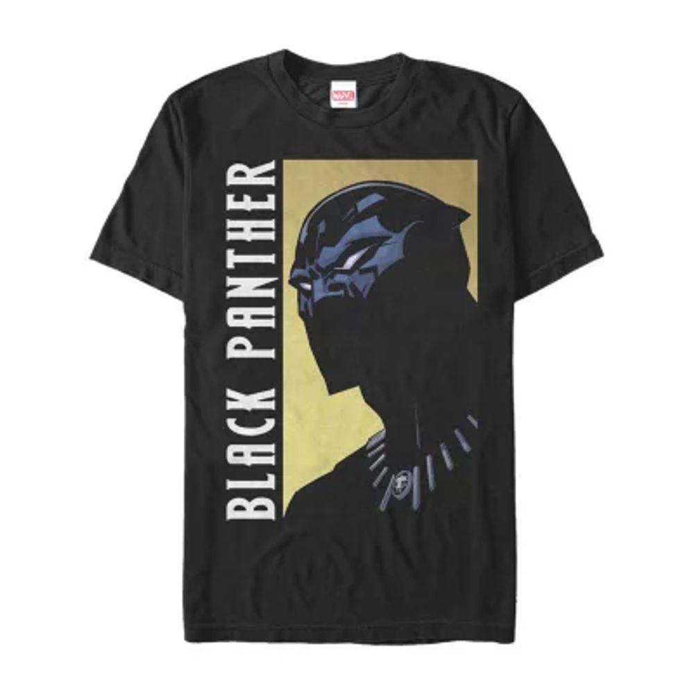 Mens Crew Neck Short Sleeve Classic Fit Marvel Black Panther Graphic T-Shirt