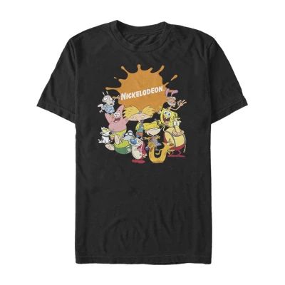 Mens Crew Neck Short Sleeve Classic Fit Nickelodeon Graphic T-Shirt
