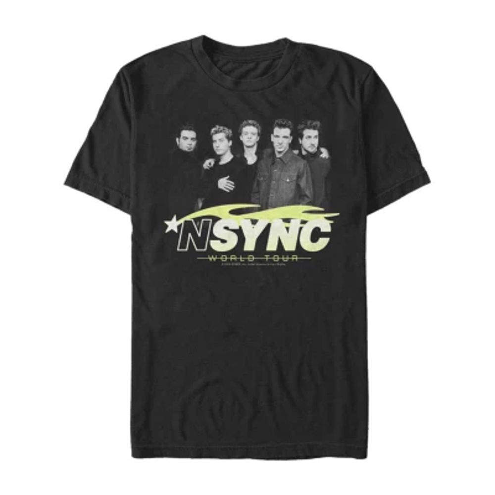 Nsync Mens Crew Neck Short Sleeve Classic Fit Graphic T-Shirt