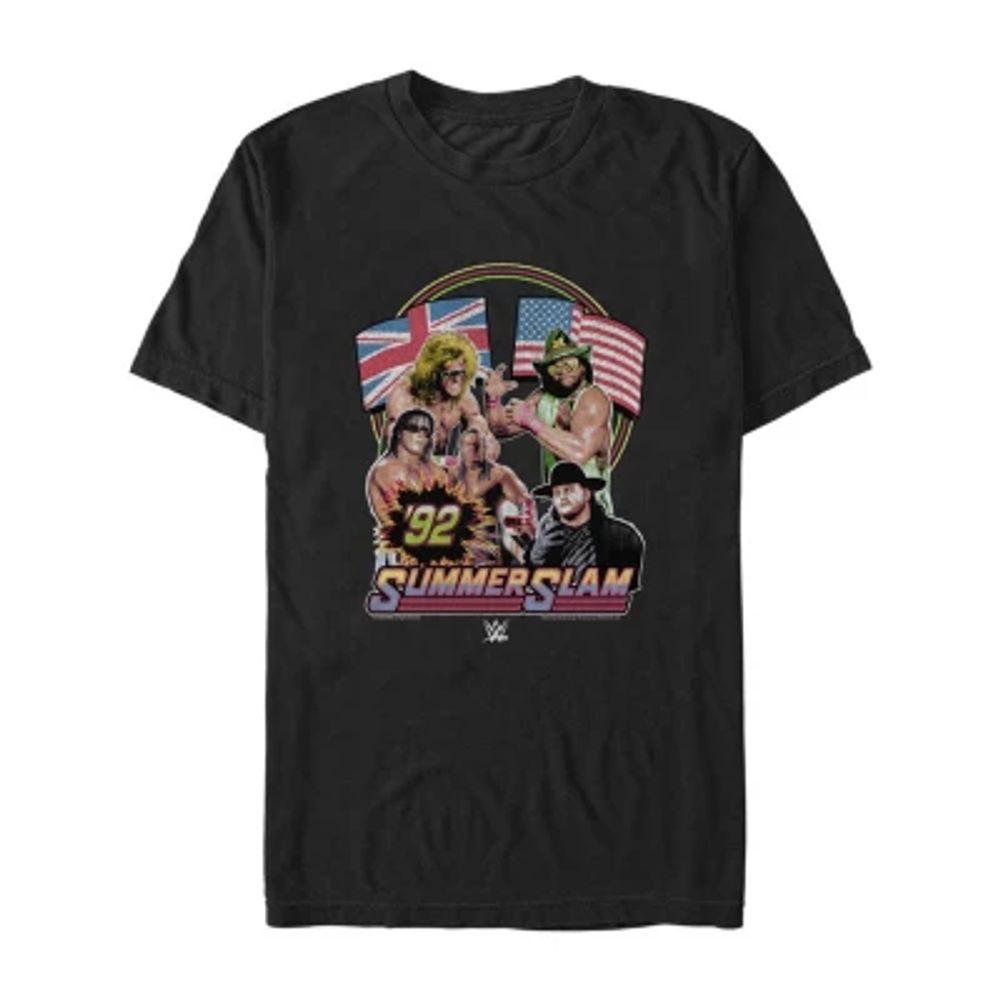 Mens Crew Neck Short Sleeve Classic Fit WWE Graphic T-Shirt