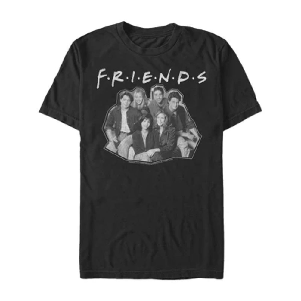 Mens Crew Neck Short Sleeve Classic Fit Friends Graphic T-Shirt