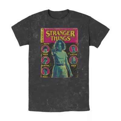 Mens Crew Neck Short Sleeve Classic Fit Stranger Things Graphic T-Shirt