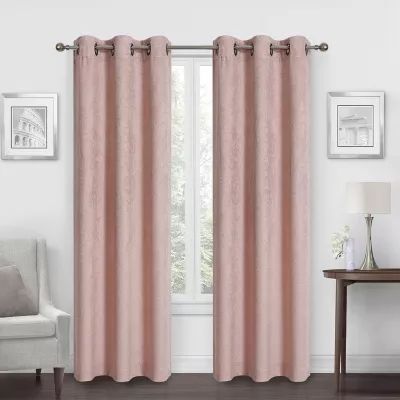 Regal Home Diamond Embossed Grommet Top Energy Saving Blackout Set of 2 Curtain Panels
