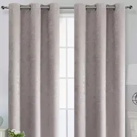 Regal Home Peninsula Faux Suede Energy Saving Blackout Grommet Top Set of 2 Curtain Panel