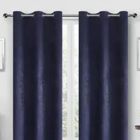 Regal Home Peninsula Faux Suede Energy Saving Blackout Grommet Top Set of 2 Curtain Panel