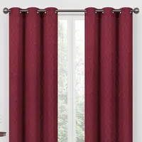 Regal Home Mackenna Jacquard Light-Filtering Grommet Top Set of 2 Curtain Panel