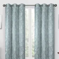 Regal Home Tossed Leaf Jacquard Light-Filtering Grommet Top Set of 2 Curtain Panel