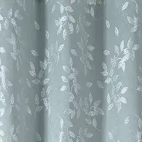 Regal Home Tossed Leaf Jacquard Light-Filtering Grommet Top Set of 2 Curtain Panel