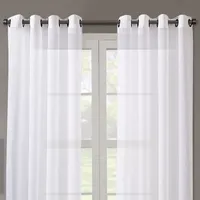 Regal Home Crushed Voile Solid Sheer Grommet Top Single Curtain Panel