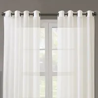 Regal Home Crushed Voile Solid Sheer Grommet Top Single Curtain Panel