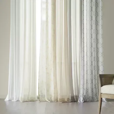 Regal Home Crushed Voile Solid Grommet Top Sheer Single Curtain Panels