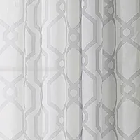 Regal Home Crushed Voile Geo Print Sheer Grommet Top Single Curtain Panel
