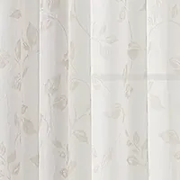 Regal Home Crushed Voile Leaves Print Sheer Grommet Top Single Curtain Panel