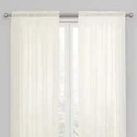 Regal Home Solid Voile Sheer Rod Pocket Single Curtain Panel