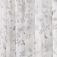 Regal Home Floral Printed Voile Sheer Rod Pocket Single Curtain Panel