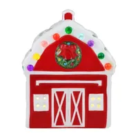 Lighted Ceramic Christmas Village Barn Tabletop Decor