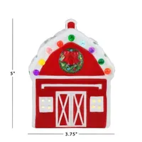 Lighted Ceramic Christmas Village Barn Tabletop Decor